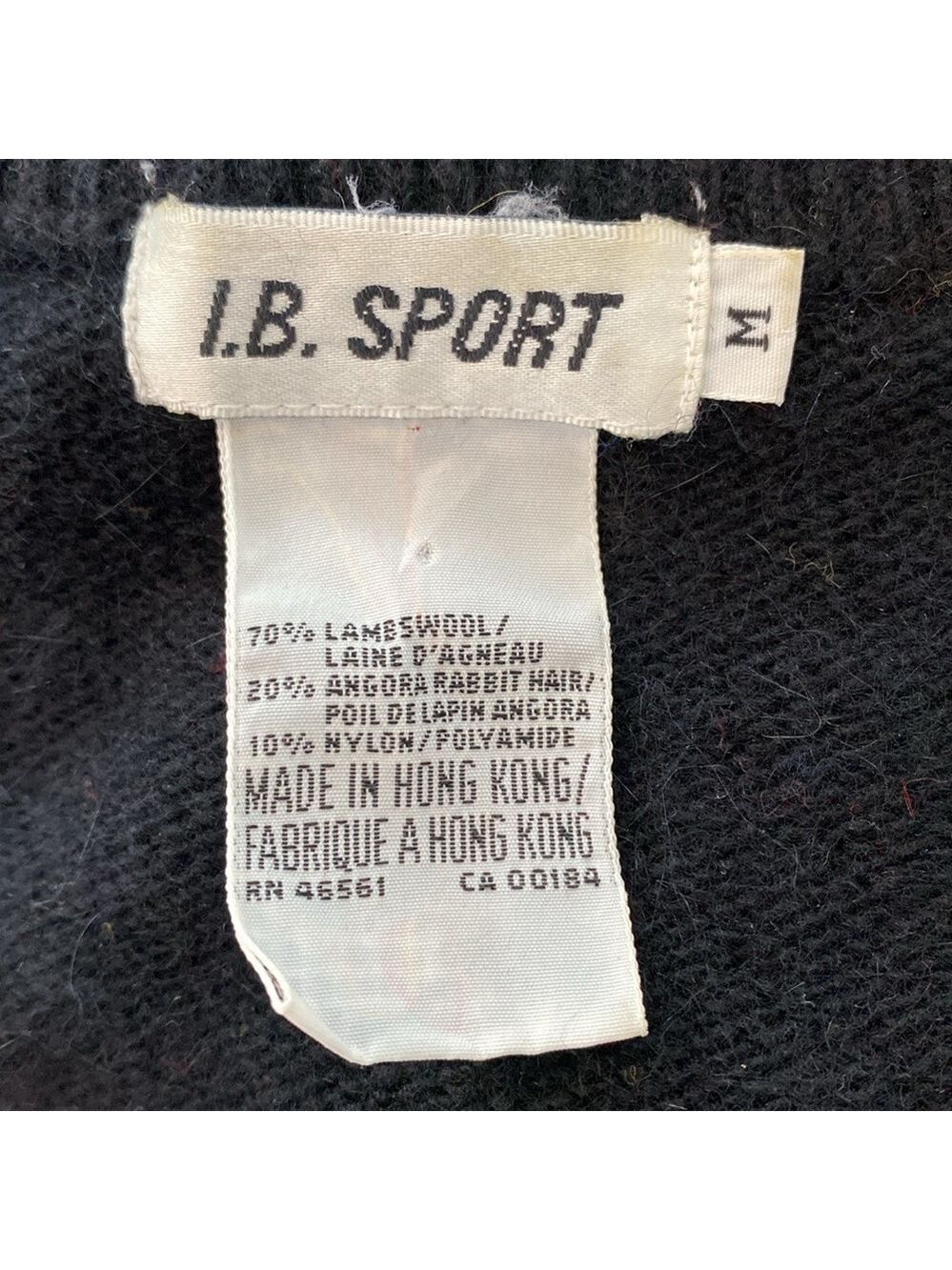 Vintage IB Sports Geometric Color Block Angora Lambswool Blend Sweater, Size M - Picture 12 of 12